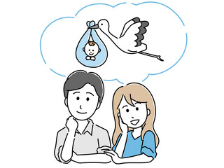 赤ちゃんが欲しいカップルのイラスト