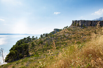 Makarska, Croatia landscape of running path. 