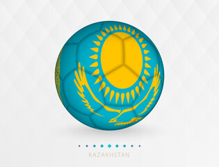 Football ball with Kazakhstan flag pattern, soccer ball with flag of Kazakhstan national team.