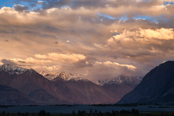 Beautiful but remote, Hunder village sits like an oasis in the middle of cold desert in Nubra valley, Ladakh - India