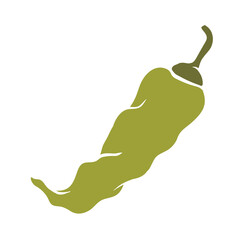 Chili pepper pod icon. Hot pepper colored silhouette.