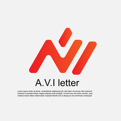 a.v.i letter logo design illustrator geometric 