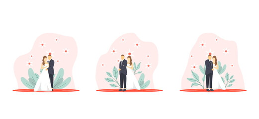 Flat Bundle Wedding Design Illustration