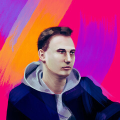 illustration portrait of a young guy
