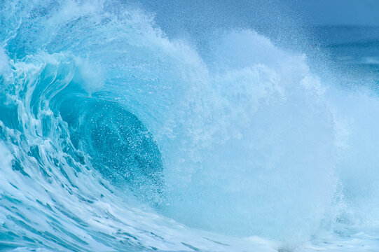 Close-up of Pacific Ocean breaking wave