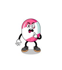 Character Illustration of candy with tongue sticking out