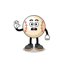 baseball cartoon illustration doing stop hand