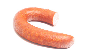 Krakow sausage isolated on white background