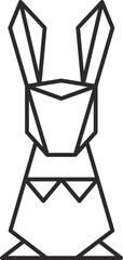 rabbit geometric origami sign line icon