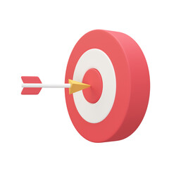 Arrows shot in the center of the target Marketing analysis concept for business goals. 3d illustration.