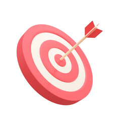 Arrows shot in the center of the target Marketing analysis concept for business goals. 3d illustration.