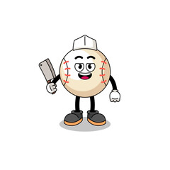 Fototapeta premium Mascot of baseball as a butcher