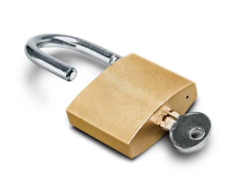 Open Padlock and Key