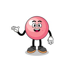 gum ball cartoon with welcome pose