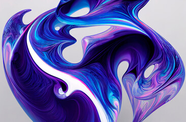 Obraz na płótnie Canvas abstract purple and blue swirl liquid lines movement background, Generative AI 