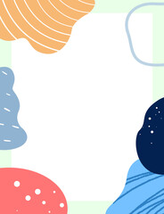 frame with shells and abstract shape