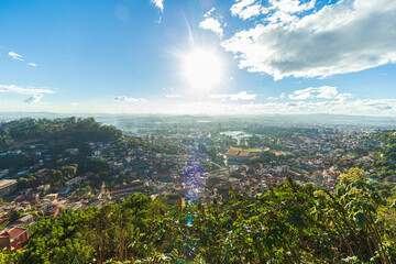 Beautiful cityscape panorama of Antananarivo, Madagascar, at sunset