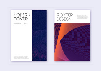 Minimal cover design template set. Violet abstract - obrazy, fototapety, plakaty