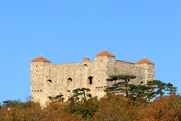Fototapeta premium Nehaj Fortress in old town Senj, touristic destination on Adriatic sea, Croatia