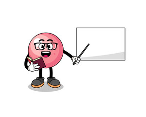 Mascot cartoon of gum ball teacher