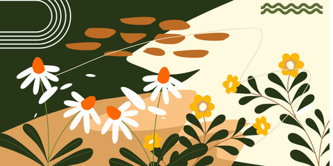 abstract flower mural. colorful creative background. for mural, print, decor, background, wallpaper. © ArtThree