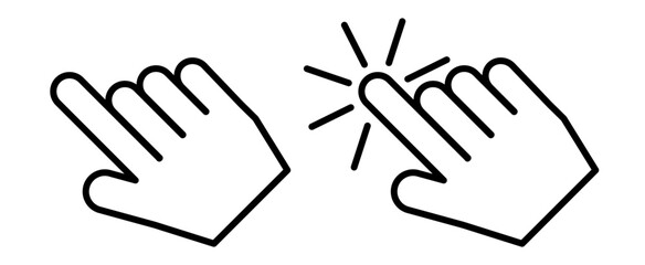 Vector hand cursors icons click set