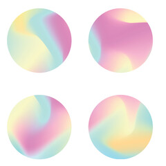 Set gradient colorful sphere in trendy style