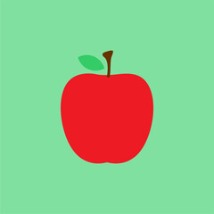 simple red apple flat illustration stock vector