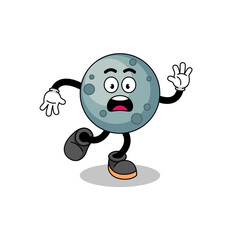 slipping asteroid mascot illustration