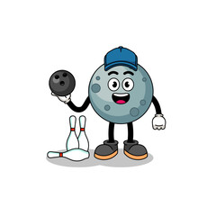 Mascot of asteroid as a bowling player
