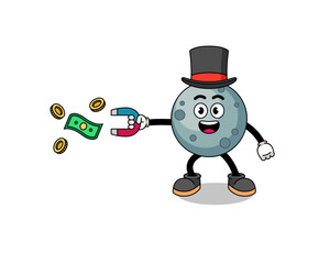 Fototapeta na wymiar Character Illustration of asteroid catching money with a magnet