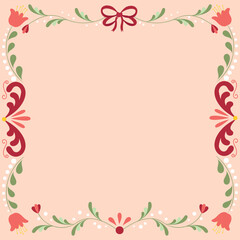 Christmas frame. Border for greeting card, to do list, wish card. Vector illustration