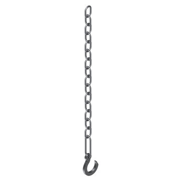 3d rendering illustration of a hook and a chain