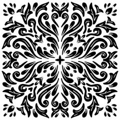 Fototapeta premium Hand drawn vintage floral pattern background