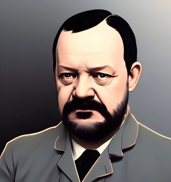 01.10.2022, Paris France: illustrated Portrait of Louis Pasteur. High quality illustration