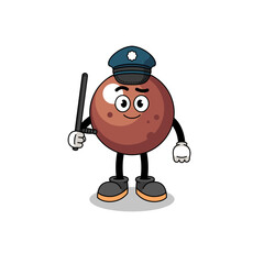 Cartoon Illustration of chocolate ball police