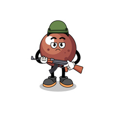 Cartoon of chocolate ball soldier