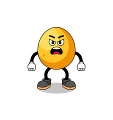 golden egg cartoon illustration with angry expression