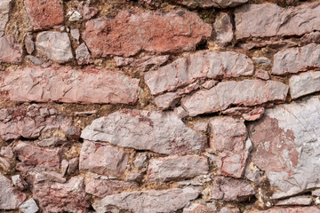 Stone brown aged wall background. Abstract view