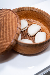 bao bread buns basket wood japan chinese dish