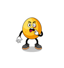 Character Illustration of golden egg with tongue sticking out