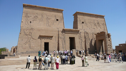 Tourist visit to the temple of Isis Philae - Aswan - Egypt