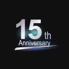 Silver 15th year anniversary celebration Modern logo