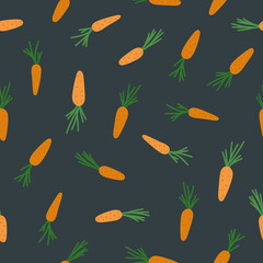 Carrots seamless pattern. Great for postcards, invitations, advertising, web, textile and other.