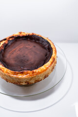 cheese cake melted melt soft cream oven baked white background