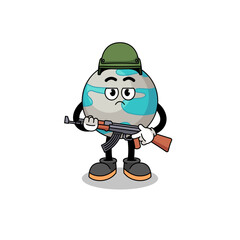 Cartoon of planet soldier