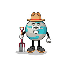 Cartoon mascot of planet farmer