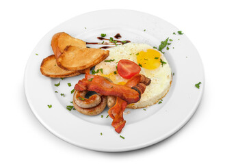 Fried eggs and toasts - excellent breakfast