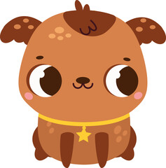 Cute puppy dog. Cartoon animal character for kids and children