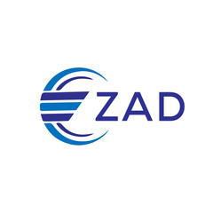 ZAD letter logo. ZAD blue image on white background. ZAD vector logo design for entrepreneur and business. ZAD best icon. - obrazy, fototapety, plakaty
